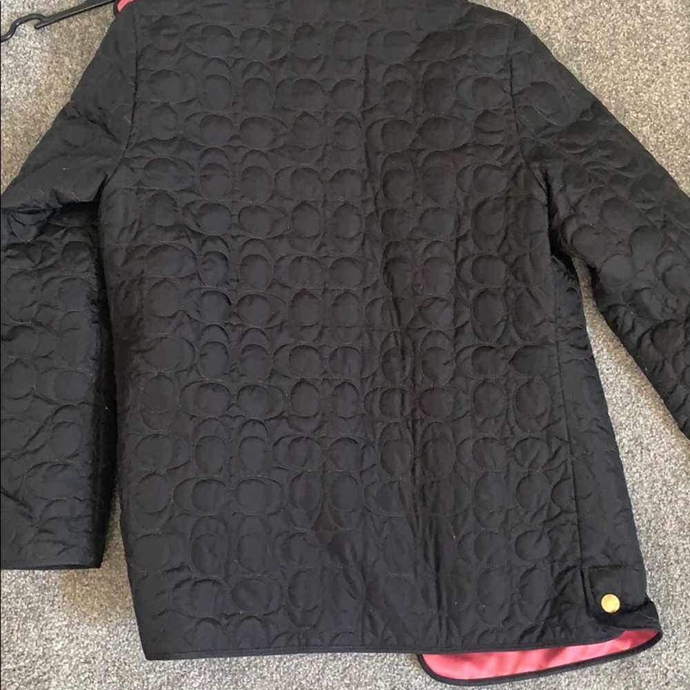 Coach. Black Outside Pink Inside Quilted Jacket - Picture 6 of 6